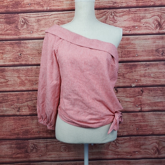 Free People Red One Shoulder Crop Top M - Picture 4 of 7